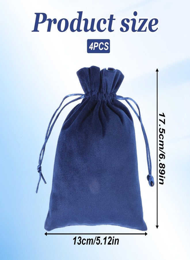 Alrhso 4Pcs Velvet Bags with Drawstrings Velvet Drawstring Bags Pouches Velvets Gift Bag 6.2"x7.8" Fabric Cloth Bag Package Cloth Gift Pouches Jewelry Velvets Bages for Wedding Party Candy - Image 2